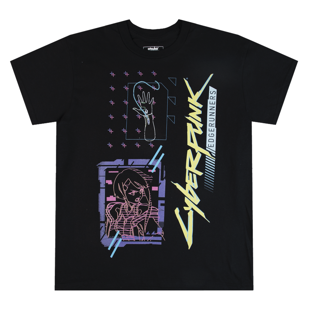 Cyberpunk: Edgerunners Lucy Neon Outlines Black Tee | Official 