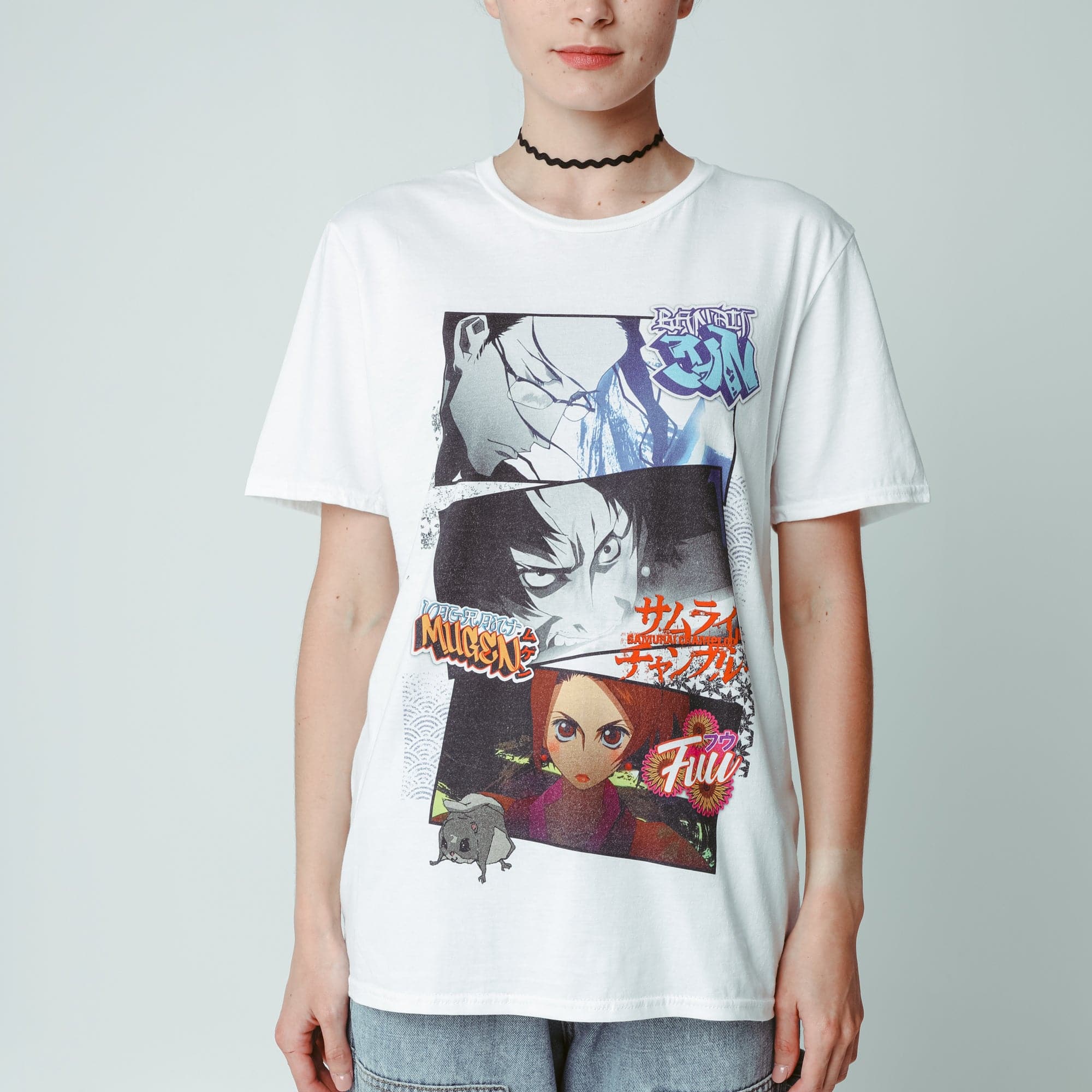 Samurai Champloo Street Samurai White Tee | Official Apparel \u0026 Accessories  | Atsuko - Samurai Champloo | Atsuko