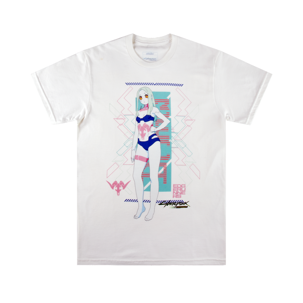 Cyberpunk: Edgerunners Rebecca Swimsuit Gal White Tee | Official Apparel &  Accessories | Atsuko - Cyberpunk: Edgerunners | Atsuko